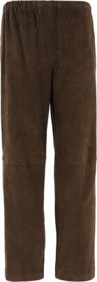 Stretch suede trousers