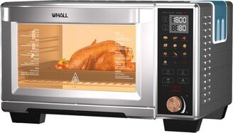 76855740224WHALL Air Fryer Oven, 30-Quart Smart Convection with Steam Function, 11-in-1 Toaster Oven, 4 Accessories Included, Stainless Steel, 1700W