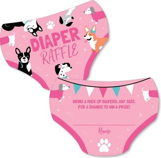 Big Dot Of Happiness Pawty Like a Puppy Girl Pink Baby Shower Activities - Diaper Raffle Game 24 Ct