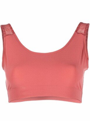 Breath sheer-panelled sports bra-AA