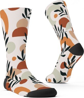 Socks: Tropical Leaves And Geometry - Multi Custom Socks, Multicolor