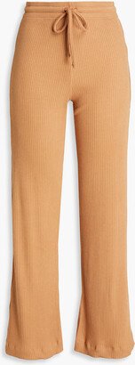 Ribbed jersey wide-leg pants