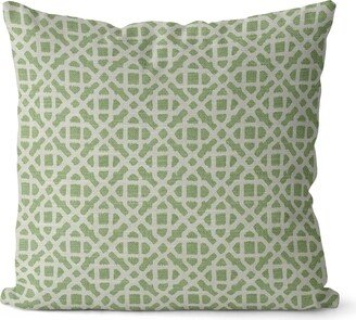 Light Green Moroccan Inspired Throw Pillow Cover // Geometric & White Juniper 014