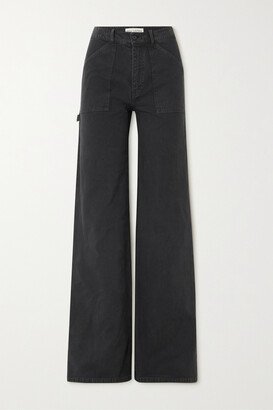 Quentin Cotton-twill Wide-leg Pants - Black