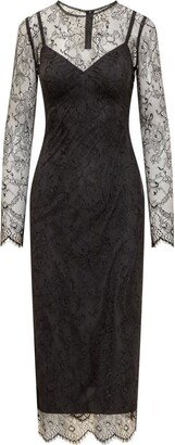 Lace-Detailed Midi Dress