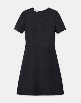 Petite Wool Silk Crepe A Line Dress