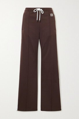 Anagram Embroidered Jersey Track Pants - Brown