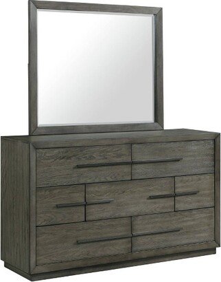 Hollis 7 Drawer Dresser and Mirror Set Gray