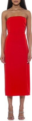 Ellie Strapless Midi Sheath Dress