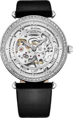 Women's Legacy Black Leather , Silver-Tone Dial , 45mm Round Watch