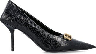 BB Logo Plaque Pointed Toe Pumps-AA