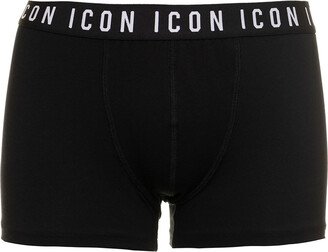 D-squared2 Man's Black Stretch Cotton Briefs With Logo