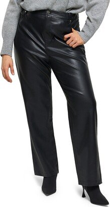 Faux Leather Straight Leg Pants-AB