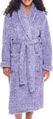 Alexander Del Rossa ADR Women's Plush Fleece Robe, Shaggy Feather Bathrobe Two Tone Deep Purple Large-X Large