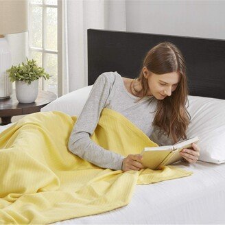 Gracie Mills Liquid Cotton Blanket, Yellow - King