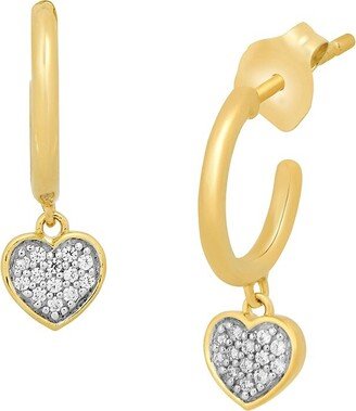 Verifine Demi Fine Amira 18K Goldplated & 0.1 TCW Diamond Heart Huggie Earrings