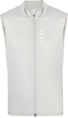 Logo-Print Zip-Up Gilet-AA