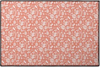 Door Mats: Nature Walk Block Print - Pink Door Mat, Pink