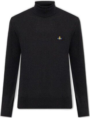 Orb Embroidered Roll-Neck Knit Jumper