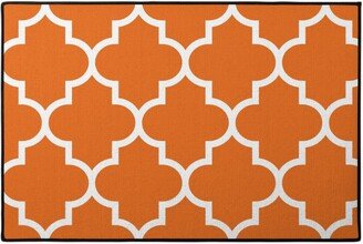 Door Mats: Quatrefoil - Orange Door Mat, Orange