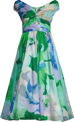 Hope for Flowers Twist Floral Knee-Length Dress