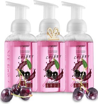 Lovery Hand Foaming Soap in Black Cherry, Moisturizing Hand Soap with Flawless Crystal Heart Bracelet - Hand Wash Set, 4 Piece