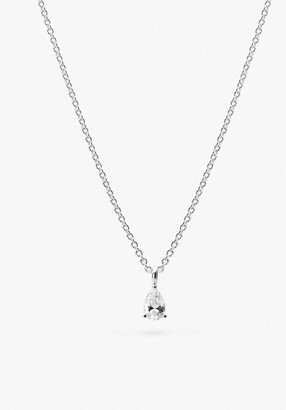 Silver Delicate Solitaire Pendant - Elise Pendant Silver