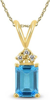 Gemstones 14K 1.23 Ct. Tw. Diamond & Blue Topaz Necklace