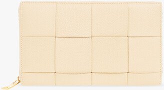 Leather Wallet - Beige-AC