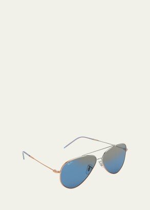 Golden Metal & Plastic Aviator Sunglasses