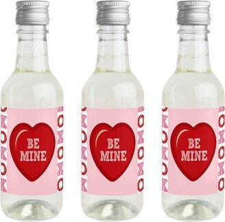 Big Dot Of Happiness Conversation Hearts - Mini Wine Bottle Label Stickers Valentine's Day Gift 16 Ct