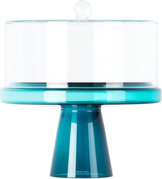 SUGAAR & SUGAAR Blue Large Flat Dome Cake Stand