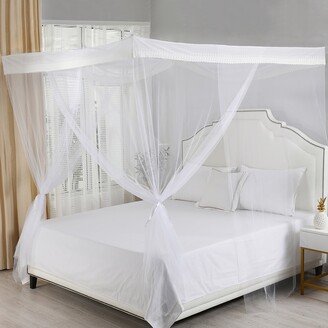 Sheba 4-Post Hanging Sheer Mosquito Bed Canopy