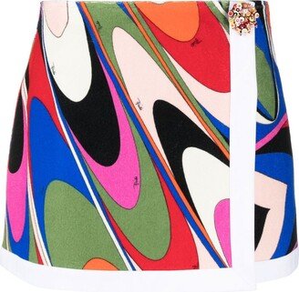 Onde-print miniskirt