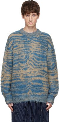 Blue & Beige Jacquard Sweater