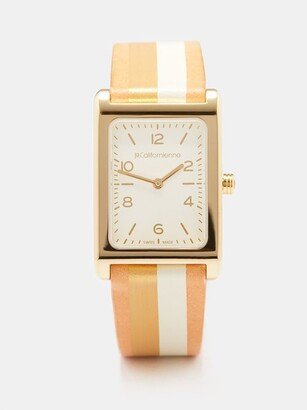 Daybreak Citrine, Leather & Gold-plated Watch