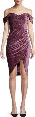 Sienna Diamante Velvet Off-The-Shoulder Mini-Dress