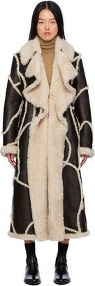 Black & White Patchwork Shearling Coat