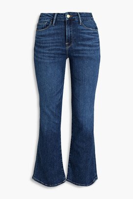 Le Cropped Mini Boot faded mid-rise kick-flare jeans