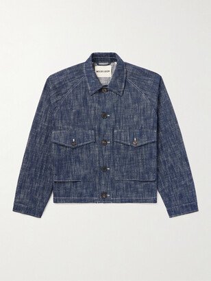 Miles Leon Dahlia Slim-Fit Cropped Denim Jacket