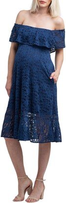 Lucia Off the Shoulder Lace Maternity Dress