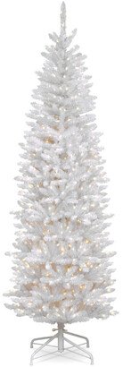 National Tree Company 7Ft Kingswood White Fir Pencil Tree With 300 Clear Lights