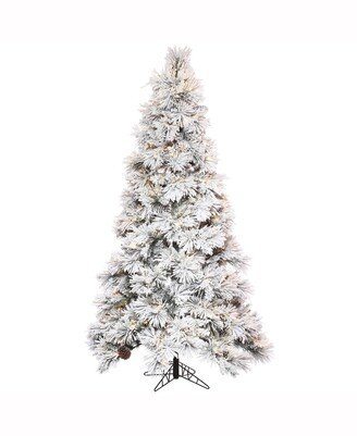 7.5' X 49 Flocked Atka Slim Artificial Christmas Tree