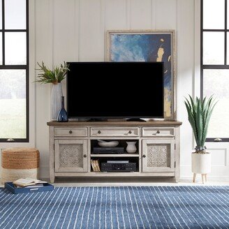 Heartland Antique White Tobacco 66 Inch Tile TV Console