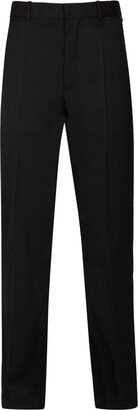 Wide-Leg Mid-Rise Trousers