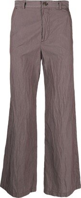 Wide-Leg Cotton Trousers-BE