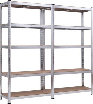 2 PC 71'' Heavy Duty Storage Shelf Steel Metal Garage Rack 5 Level Adjustable Shelves