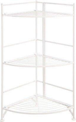 32.5 3 Tier Corner Folding Metal Corner Shelf - Breighton Home