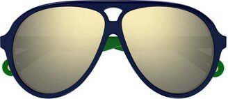 Aviator Framed Sunglasses-AB