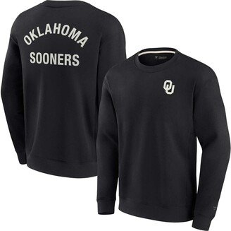 Men's and Women's Fanatics Signature Black Oklahoma Sooners Super Soft Pullover Crew Sweatshirt